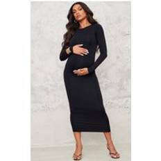Seamless Dresses PrettyLittleThing Maternity Black Long Sleeve Midaxi Dress