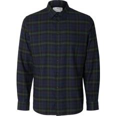 Flanellhemd - Mehrfarbig Hemden Selected Homme Flanellhemd - Dark Navy