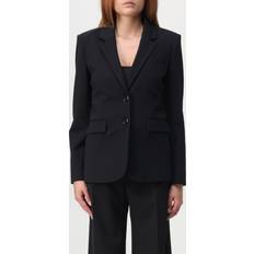 Elastano/Lycra/Spandex Blazers Pinko Blazer Droit à Épaulettes - Black