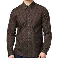 Ben Sherman 4XL Shirts Ben Sherman Linear Geo Print L/S Shirt - Black