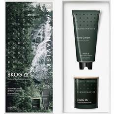 Beige Duftlys Skandinavisk SKOG Scented Candle & Hand Cream Set - Grøn Duftlys