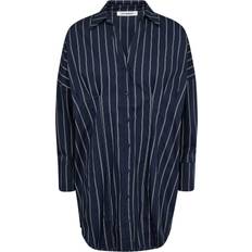 Co'Couture Dame Skjorter Co'Couture Sebicc Stripe Pleat Shirt Bluse 35625 - Navy