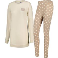 Polyester Pyjamas Everton Snuggle Polka Dot Pyjamas - Beige - Womens