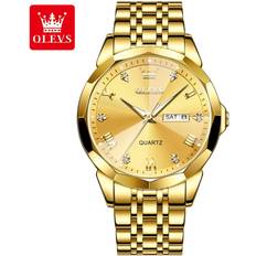 Olevs (Men Gold, No) Waterproof Luminous Wristwatch