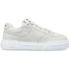 Miu Miu Sneakers Miu Miu White Leather Sneakers with Logo Print - White