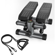 Steppers Bed Bath & Beyond Stair Stepper with Resistance Bands Mini Stepper Hydraulic Fitness Stepper 330lbs Capacity 16 x 12 x 14 IN Silver (16 x 12 x 14 IN)