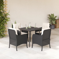 Rattan Patio Dining Sets vidaXL 5 Piece with Cushions 31.5" x 31.5" x 29.1" Patio Dining Set