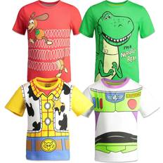 Tops Disney Toy Story Lion King 4 Pack T-Shirt - Green/White/Red/Yellow