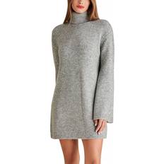 Gray - Women Dresses Steve Madden Abbie Turtleneck Sweater Dress - Heather Grey