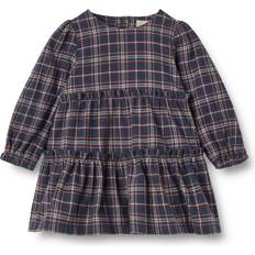 Wheat 12-18M Jumpsuits Wheat Navy Check Kjole Fanny - Kjole