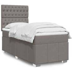 vidaXL Ramsäng Med Madrass Taupe 90x200 cm Tyg Kontinentalsäng