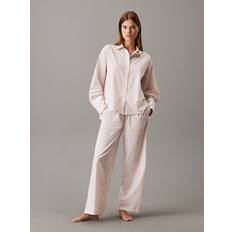 Cotton - Women Pyjamas Calvin Klein Cotton Poplin Pyjama Set - Cream