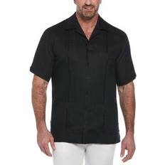 Black - Linen Shirts Cubavera Classic Guayabera Shirt Short Sleeve - Jet Black