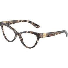 Dolce & Gabbana Multicolored Glasses Dolce & Gabbana DG3394 3438 Women’s Tortoiseshell Size Free Lenses HSA/FSA Insurance Blue Light Block Available Brown Pearl Tortoise (52)