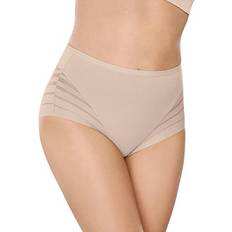 Elastano/Lycra/Spandex Fajas Leonisa Lace Stripe Undetectable Slip - Nude