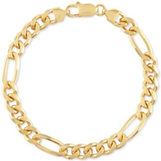 Esquire Men's Jewelry Cuban Figaro Link Bracelet, Created for Macy's Gold Over Silver (8 1/2 inches)