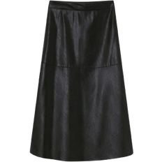 Cuir Jupes Pinko Jupe Midi Effet Cuir Skirt Woman Black