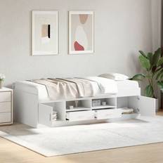 Senge & Madrasser vidaXL Daybed Med Skuffer Uden Madras 75x190 cm Hvid