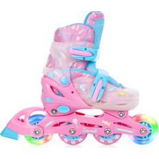 Caramell Front And Rear Led Wheels Inlines Rosa Blå 27-30