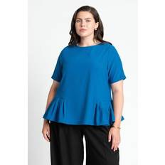 Women Blouses Eloquii Plus Size Women's Pleated Hem Top - Festival Fuchsia