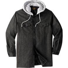 Boulder Creek Big & Tall Removable Hooded Shirt Jacket - Black Denim