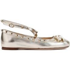 Valentino Garavani Ballerinas Valentino Garavani Metallic Rockstud Ballerina Flats - Women