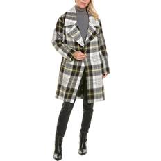 Women - Yellow Coats Bold Plaid Coat - Lemon