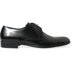 Dolce & Gabbana Laced Oxford Dolce & Gabbana Black Calfskin Leather Derby Men Dress Shoes