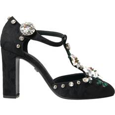 Viscose Shoes Dolce & Gabbana Blomsterpumper Black