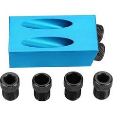 Hilitand Pocket Hole Jig-Kit-System, 15 Grad Holzarbeiten Guide Oblique Hole Positionierer 6/8 10mm Holz-Locator-Blau