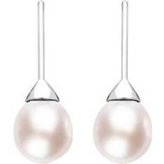 Bijoux C. W. Sellors Sterling Silver Pink Pearl Hook Drop Earrings