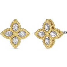 Princess Flower 18ct Yellow Gold Diamond Stud Earrings