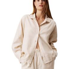 Calvin Klein Beige Skjorter Calvin Klein Cotton Flannel Pyjama Top - Beige