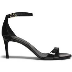 43 ½ Sandali con tacco Stuart Weitzman Nudist II 75MM Patent Leather Sandals - Black