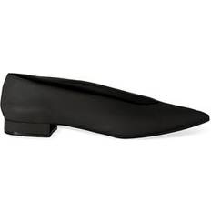 Skor Loro Piana Rebecca Leather Ballet Flats - Black