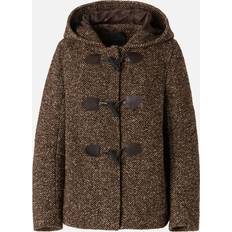 Pinko Manteau Court À Capuche Duffle-Coat - Marron Camel