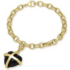 Mujer - Oro Pulseras C. W. Sellors Whitby Jet Large Cross Heart Charm Bracelet - Gold