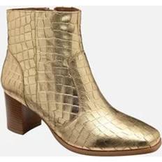 Guld Chelsea boots Ravel Gold Leather Heeled Ankle Boots