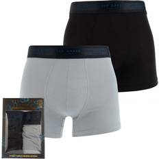 Men - Silver Men's Underwear Ted Baker Men's Modal Trunks 2 Pack - Black