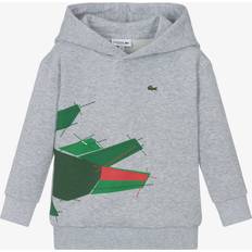 Lacoste Hoodies Children's Clothing Lacoste Boys Green Cotton Crocodile Logo Hoodie