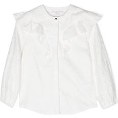 Sleeveless Blouses & Tunics Children's Clothing Chloé Chloe Kids Ruffled Woven Cotton Blouse - White