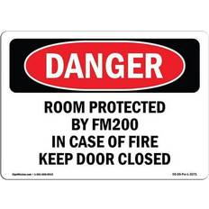 SignMission OSHA Danger Sign 12 x 18 in - Room Protected