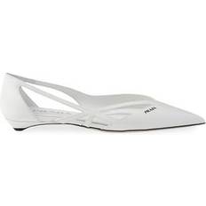 Prada Ballerinat Prada Brushed Leather Cut-Out Ballerinas