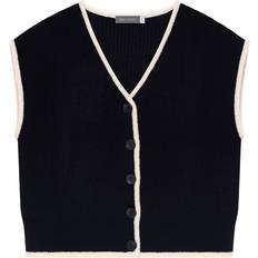 Green Cardigans Mint Velvet Navy Contrast Trim Sleeveless Cardigan