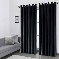 Black Velvet Curtains 90 x 90 - Eyelet Ready Made