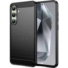 Mobiltilbehør MTK Samsung Galaxy S24 FE Kotelon Puhelimen Kansi TPU Hiilikuiturakenne Black