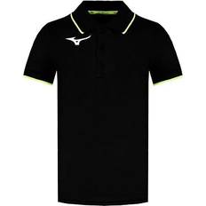 Noir Polos Mizuno Miuzno Logo Short Sleeve Collared Polo Shirt 32EA890109 - Black