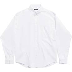 Balenciaga Men Shirts Balenciaga Political Stencil Shirt Large Fit Cotton - White