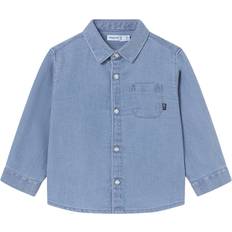 Mayoral Baby Denim Long Sleeved Shirt - Blue