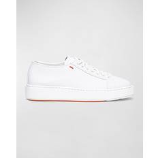 Santoni Femme Chaussures Santoni Women's Tumbled Leather Sneaker - White